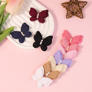 Summer new fabric small pearl butterfly children's hair accessories clothing shoes and socks bag mobile phone case clothing accessories wholesale
