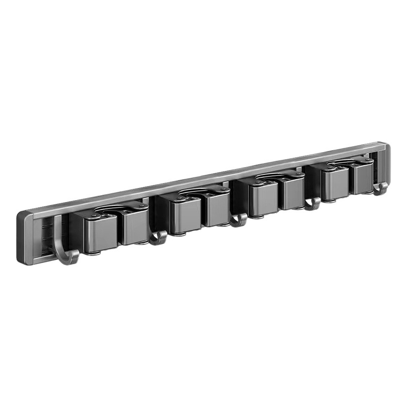 Clip de pared de plástico, escoba, gancho de trapeador, estante de clip de trapeador sin punzonado, estante de cocina de baño de artefacto, hebilla