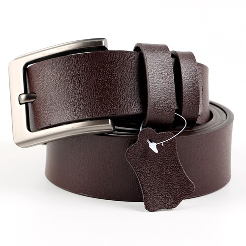  new two-layer cowhide belt men's genuine leather pin buckle belt men's Korean style retro trendy trouser belt for young and middle-aged people