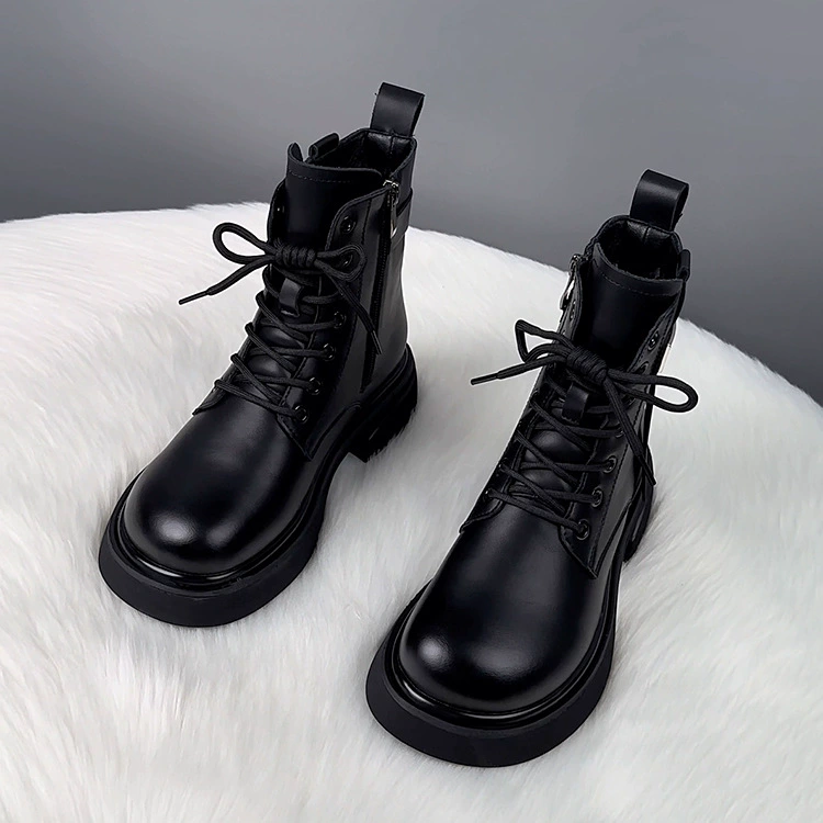 Ботинки в стиле Martens, низкая платформа, британский осенний стиль, утеплённые варианты (34–42)