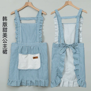 擦手围裙女厨房做饭家用韩版甜美公主风咖啡店奶茶店工作服碎花