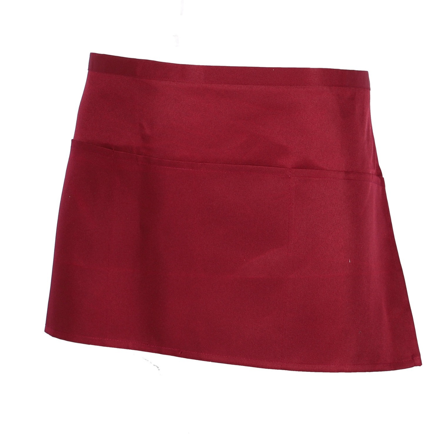 Nuevo restaurante de comida rápida camarero medio cuerpo delantal en blanco delantal sin etiqueta de tres bolsillos