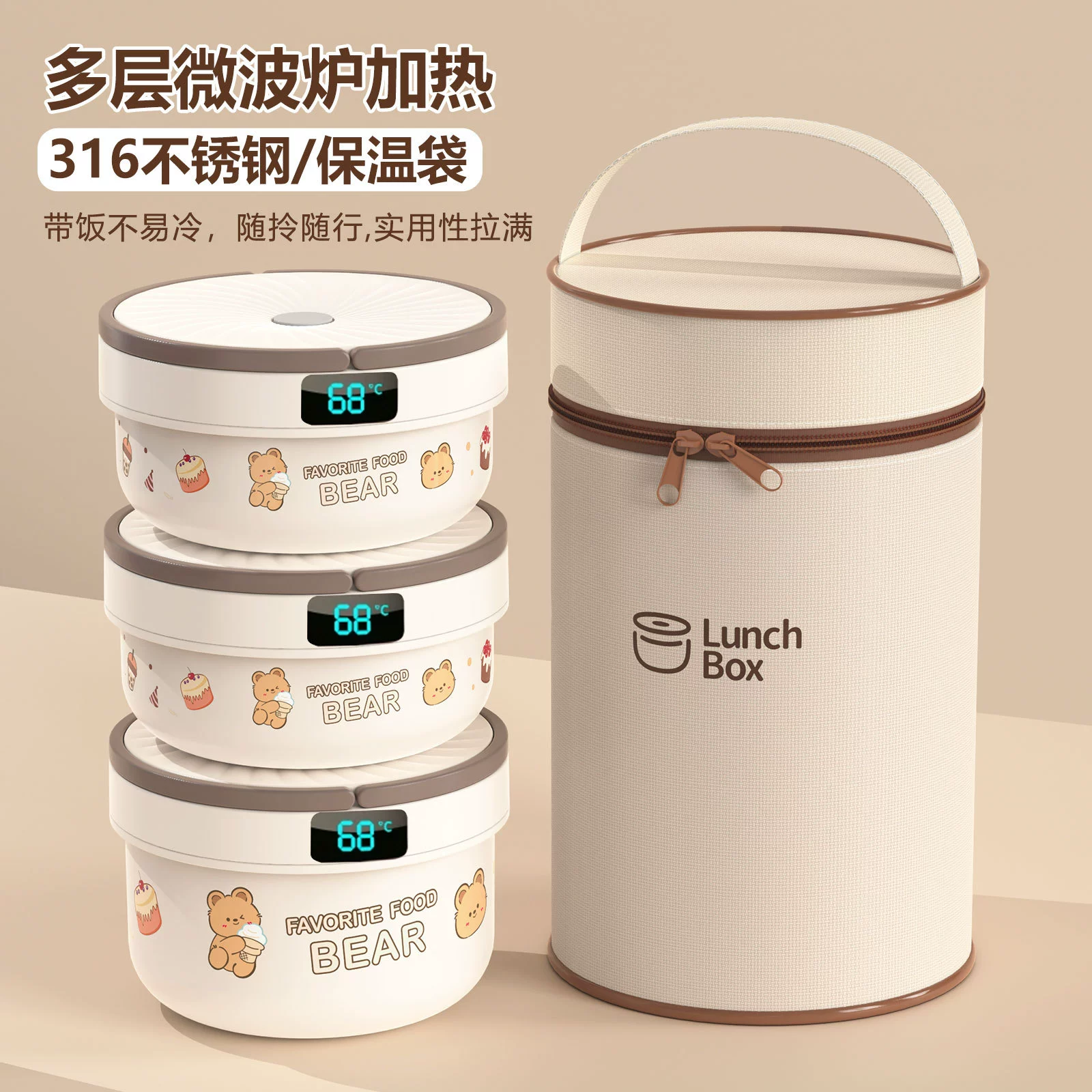 Удлиненная теплоизоляция ланч-бокс для офисных работников можно использовать в микроволновой печи для нагрева постоянной температуры в течение 24 часов.