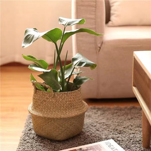 Nordic flower basket, hand-held woven basket, flower pot, grass weaving, bamboo weaving, plant, grass weaving floor-standing folding grass weaving bag, basket, weaving