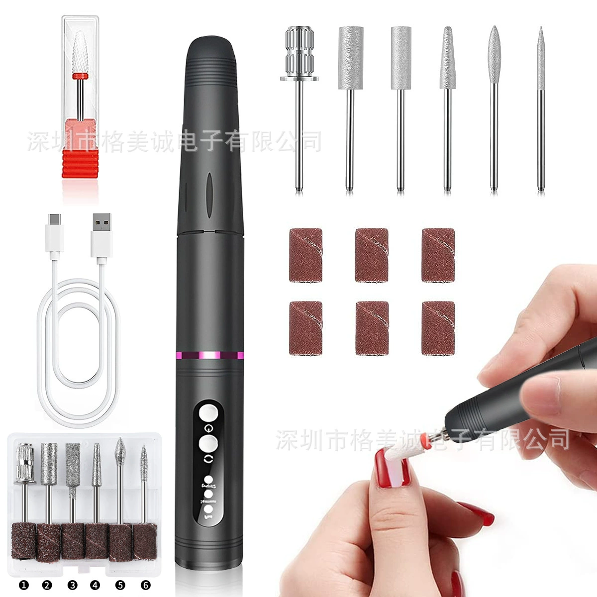 Маникюрный инструмент 18000 об/мин для удаления омертвевшей кожи, снятия лака, машина для полировки ногтей, ручной полировщик ногтей, машина для полировки ногтей