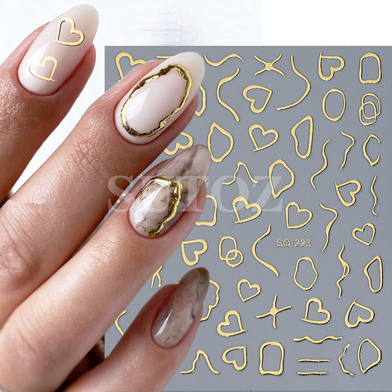 2022 Cross-Border New Nail Art Stickers Little Sweet Potato Internet Celebrity Same Style Laser Rose Gold Peach Love Nail Stickers 2022 Cross-Border New Nail Art Stickers Little Sweet Potato Internet Celebrity Same Style Laser Rose Gold Peach Love Nail Stickers