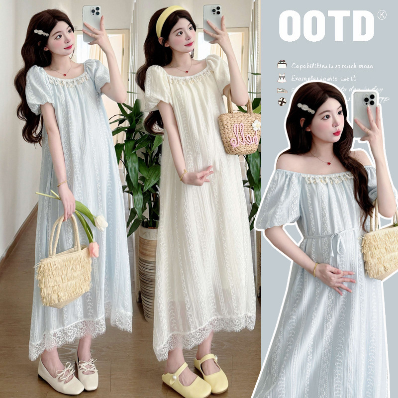 Maternity Wear 2026 Summer Dress Mid-Length Loose-Fitting Stylish Trendy Mom Maternity Dress for Going Out Maternity Wear 2026 Summer Dress Mid-Length Loose-Fitting Stylish Trendy Mom Maternity Dress for Going Out