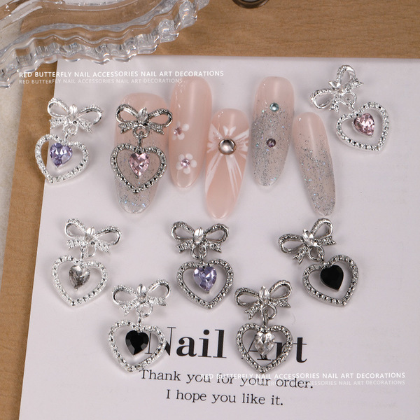 Nail decoration with bow