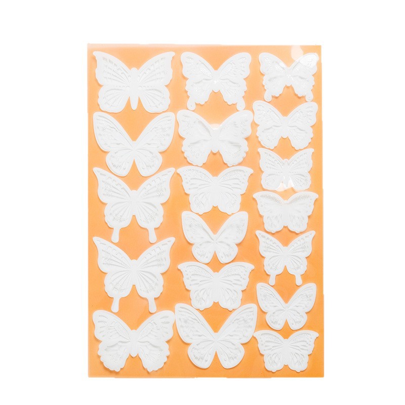Simulación 3D estereoscópica mariposa creativa hogar fondo de la sala de estar decoración de pared pegatinas de PVC blanco y negro mariposa pegatinas de pared diy