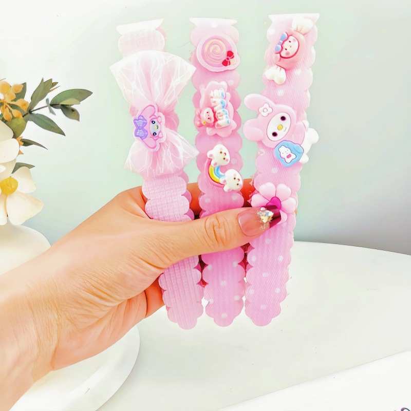 Niños nuevos Koolomi velcro para el cabello chicas coreanas en línea frange pegatinas de cabello rotas pegatinas de dibujos animados bandas de cabello toque