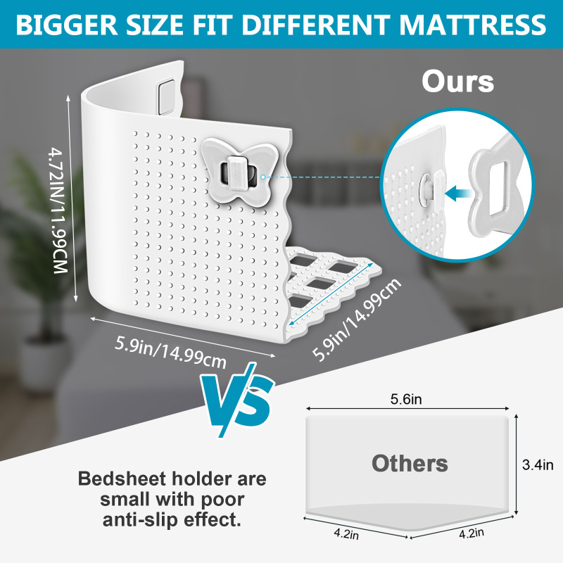 アップグレード版シリコンシーツ固定器防走滑り止めシーツ留め具ステルスベッドシングルベッド固定ブラケット|undefined