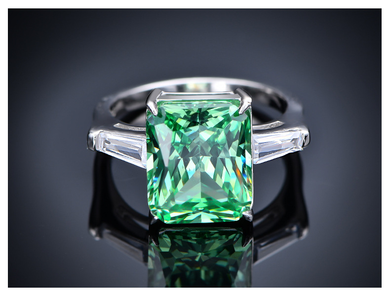 Fashion Geometric Sterling Silver Inlay Zircon Rings 1 Piece