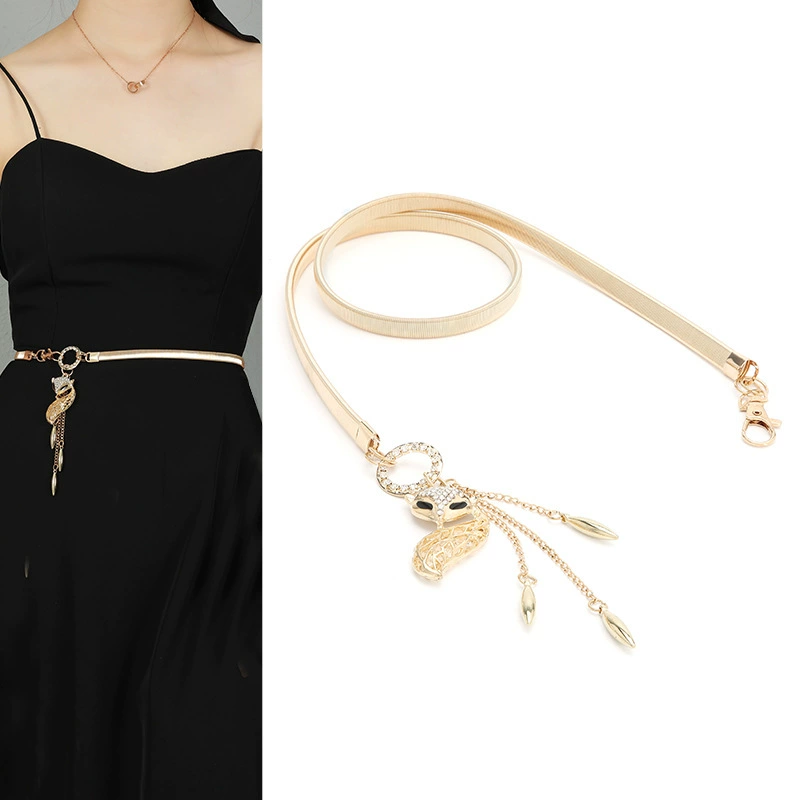 Металлический кулон, пояс, платье, французский стиль, стиль Chanel