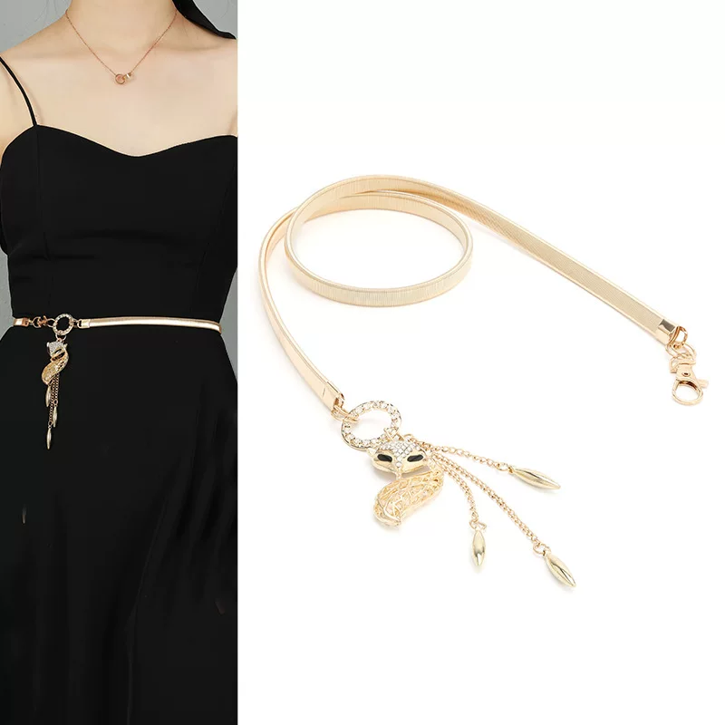 Металлический кулон, пояс, платье, французский стиль, стиль Chanel