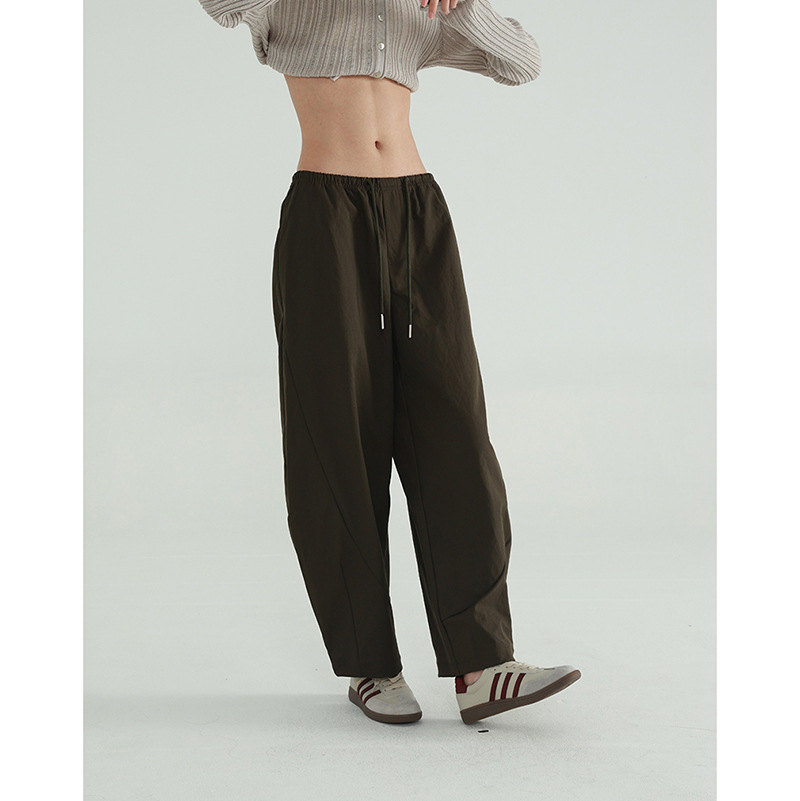 特舒棉lulu弯刀裤！早秋麦穗纹抗皱柔软有型宽松休闲藏肉裤子女