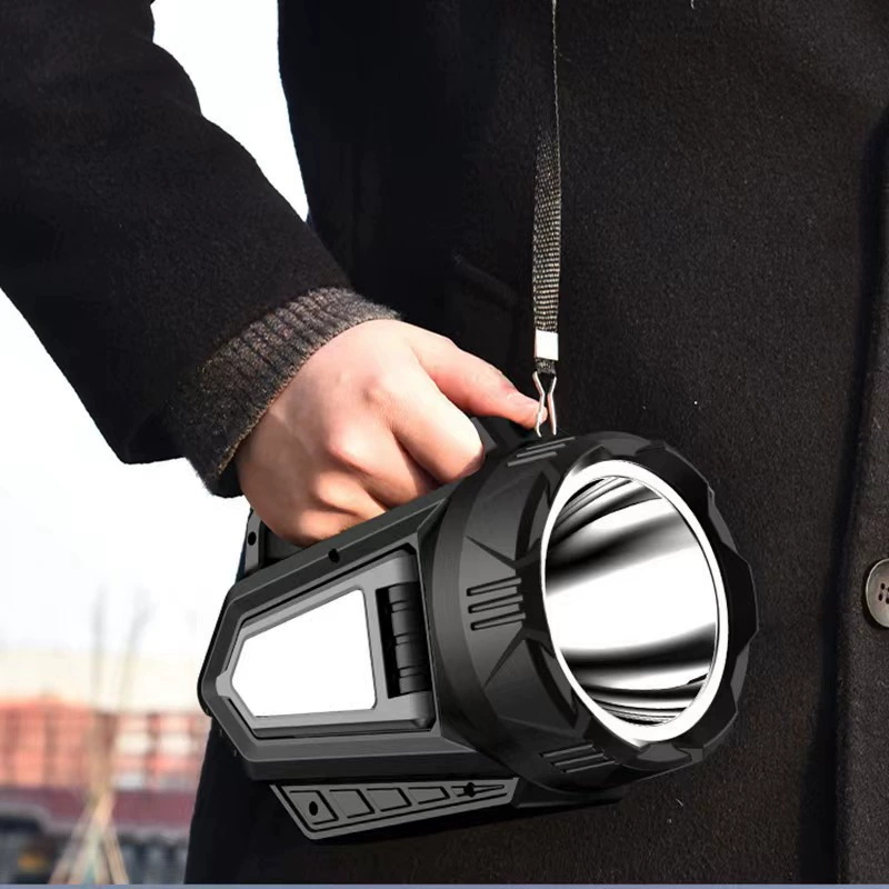 Handheld travel super bright flashlight solar-powered, logic spotlight, high power