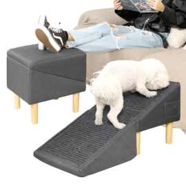 跨境分体式狗狗猫坡道人宠楼梯宠物室内爬梯共用沙发脚凳两用收纳