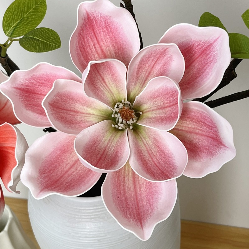 新しいマグノリア造花シングルマルチヘッドマグノリア造花卸売ホームウェディング風景装飾写真撮影|undefined