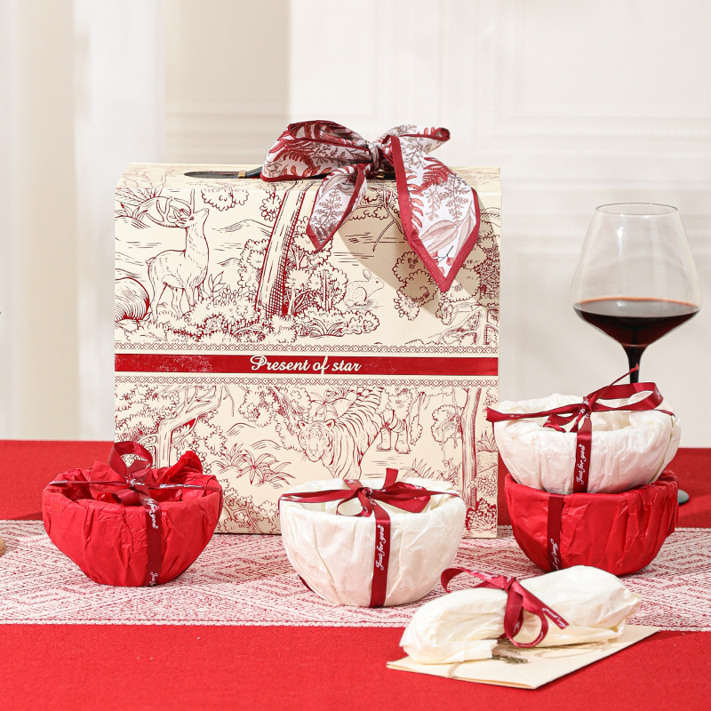 Bowl Household Chinese Housewarming Newlywed Ceramic Tableware Set Bowl and Plate Set Gift Bowl and Plate Wedding Gift Box Set Bowl Household Chinese Housewarming Newlywed Ceramic Tableware Set Bowl and Plate Set Gift Bowl and Plate Wedding Gift Box Set