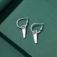 欧美跨境新款个性创意菜刀锯子耳环时尚复古小巧扳手斧头耳环耳钉
