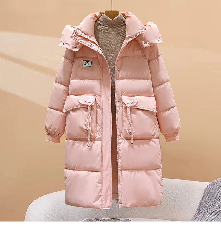 Damenbekleidung Wintermäntel Baumwolljacke für Damen mittlere Länge neue Winter verdickte über dem Knie lose Baumwolljacke_voghion.com