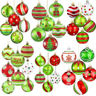 Christmas Decoration Grinch Elf Green Monster Themed Ball Fruit Green Christmas Tree Pendant Plastic Painted Ball