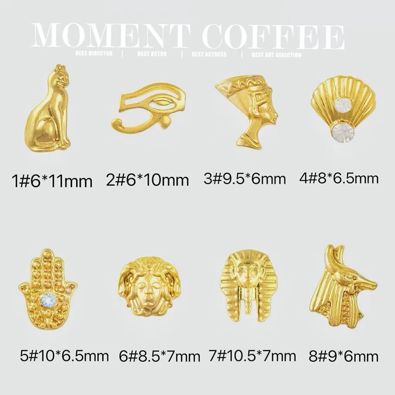 Wholesale of Egyptian Pharaoh Pyramid 8-Style New Personalized Design Metal Diamond Alloy Nail Decorations for Manicure Wholesale of Egyptian Pharaoh Pyramid 8-Style New Personalized Design Metal Diamond Alloy Nail Decorations for Manicure