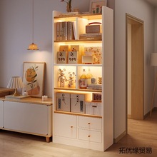 书架落地置物架靠墙家用书柜现代简约白色书橱储物柜收纳架展示柜