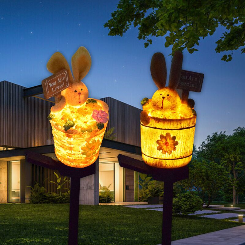 Solar Rabbit Cradle Outdoor Courtyard Landscape Atmosphere Light Home Garden Courtyard Decorative Lawn Light