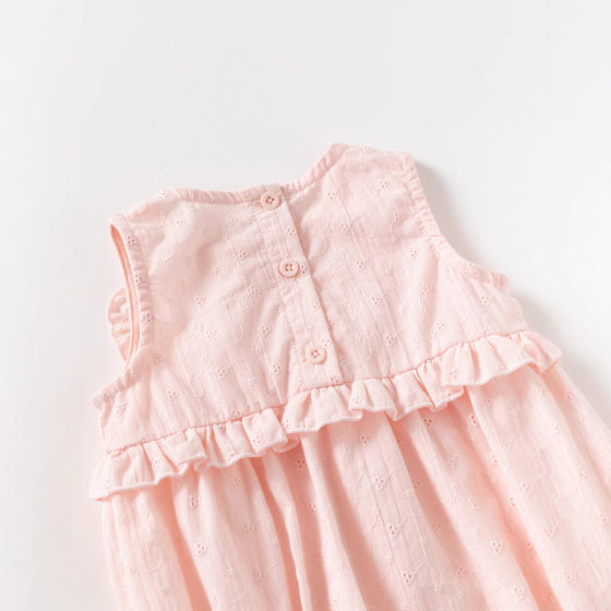 Summer Baby's Pure Cotton Wrap Fart Clothes Newborn's All-in-one Women's Baby's Sleeveless Cute Sleeveless Sweetened All-in-one Climbing Suit