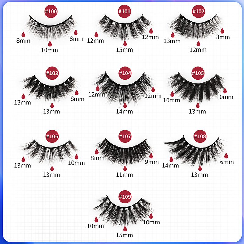 Transfronterizo en stock 3D simulación pestañas postizas naturales gruesas pestañas cruzadas 10 pares láser caja