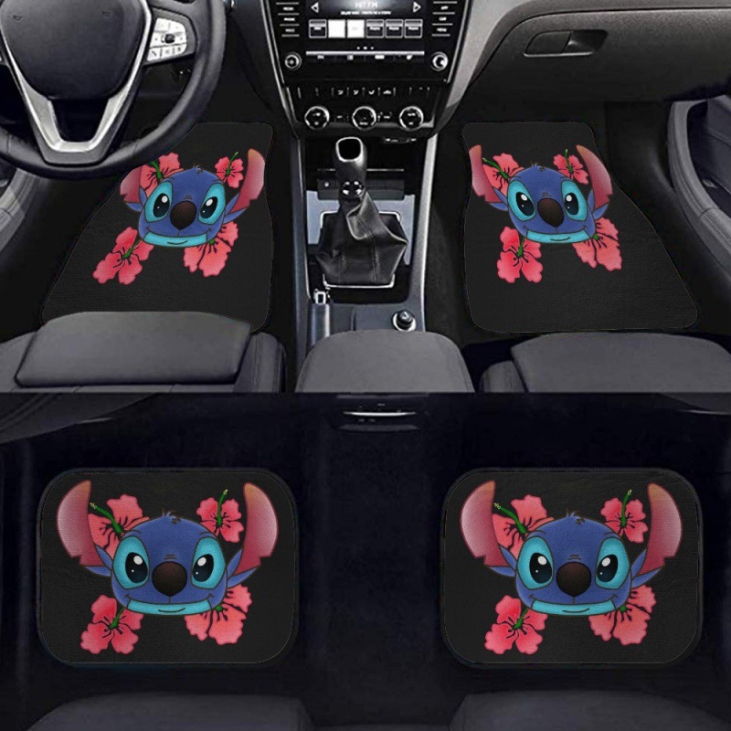 Hot-Selling Stitch Printed Car Floor Mats for Front and Rear Seats, Custom Design with Personalized Prints