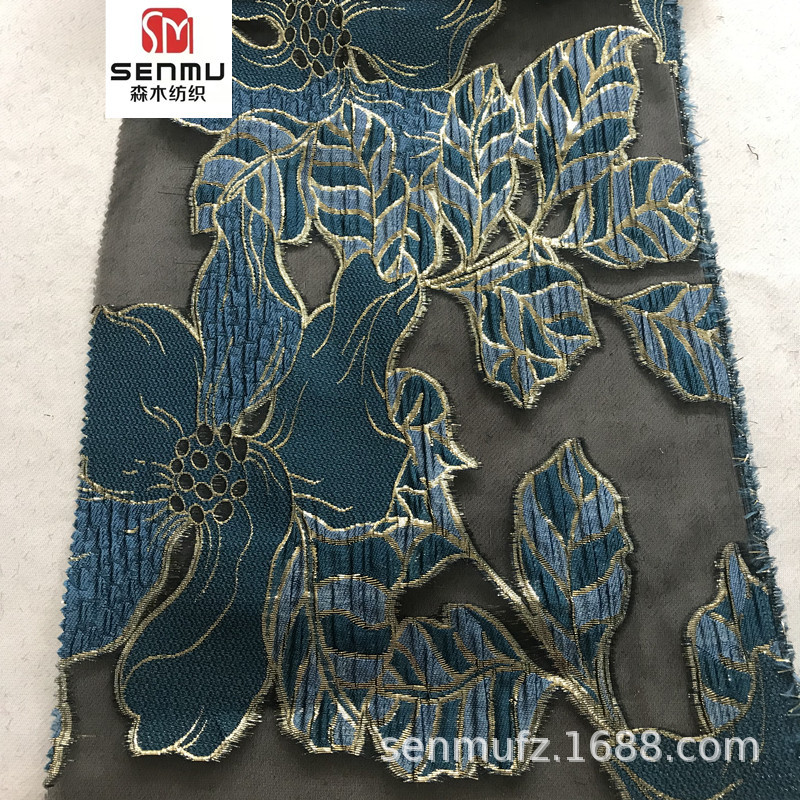 新款上市礼服金属丝提花服装面料 抽象提花色织布 连衣裙礼服面料
