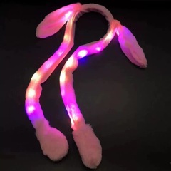 A Glowing Rabbit Hat with a Ventilated Airbag, Moving Rabbit Ears, Internet Celebrity Hairband, Cute and Adorable Charm
