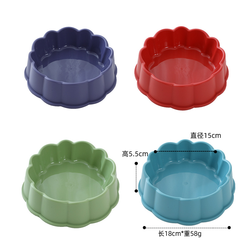 En stock al por mayor de cuero Taobao de encaje esmerilado para mascotas solo Tazón pétalo forma Pet Bowl Dog Bowl Alimentador de comida