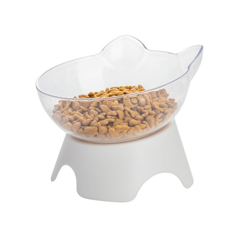 Cruz-frontera caliente gato tazón inclinación 15 grados anti-knock comida tazón de beber y comer conjunto de suministros de mascotas de doble uso en stock al por mayor