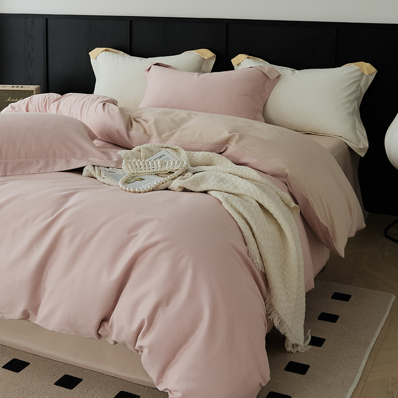 High-end 100 algodón largo molido de cuatro piezas de otoño invierno cálido cubierta de edredón de algodón puro pro-piel de algodón de tres piezas de cama gaza