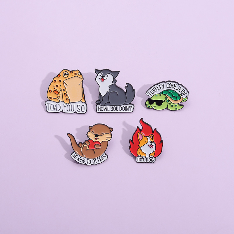 Casual, Holiday, Daily Occasion Cartoon Style Simple Style Pin Tortoise Letter Frog Alloy Stoving Varnish Unisex Brooches
