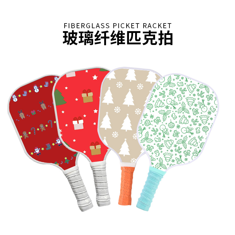 新品玻纤圣诞元素匹克球拍户外运动Pickleball圣诞节高档户外运动