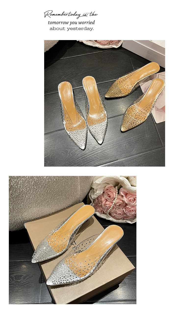 Women's Sexy Solid Color Point Toe High Heel Slippers display picture 8