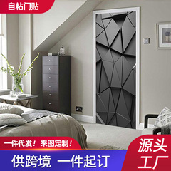 尚易3D風景浴室門防水牆貼自粘入戶門衣櫃冰箱美化廠家批發門貼紙