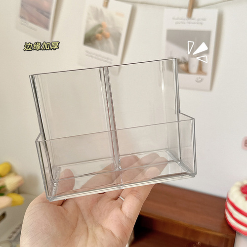 Transparent pen holder student large-capacity classification storage box office desktop ins high-value cosmetics organization box