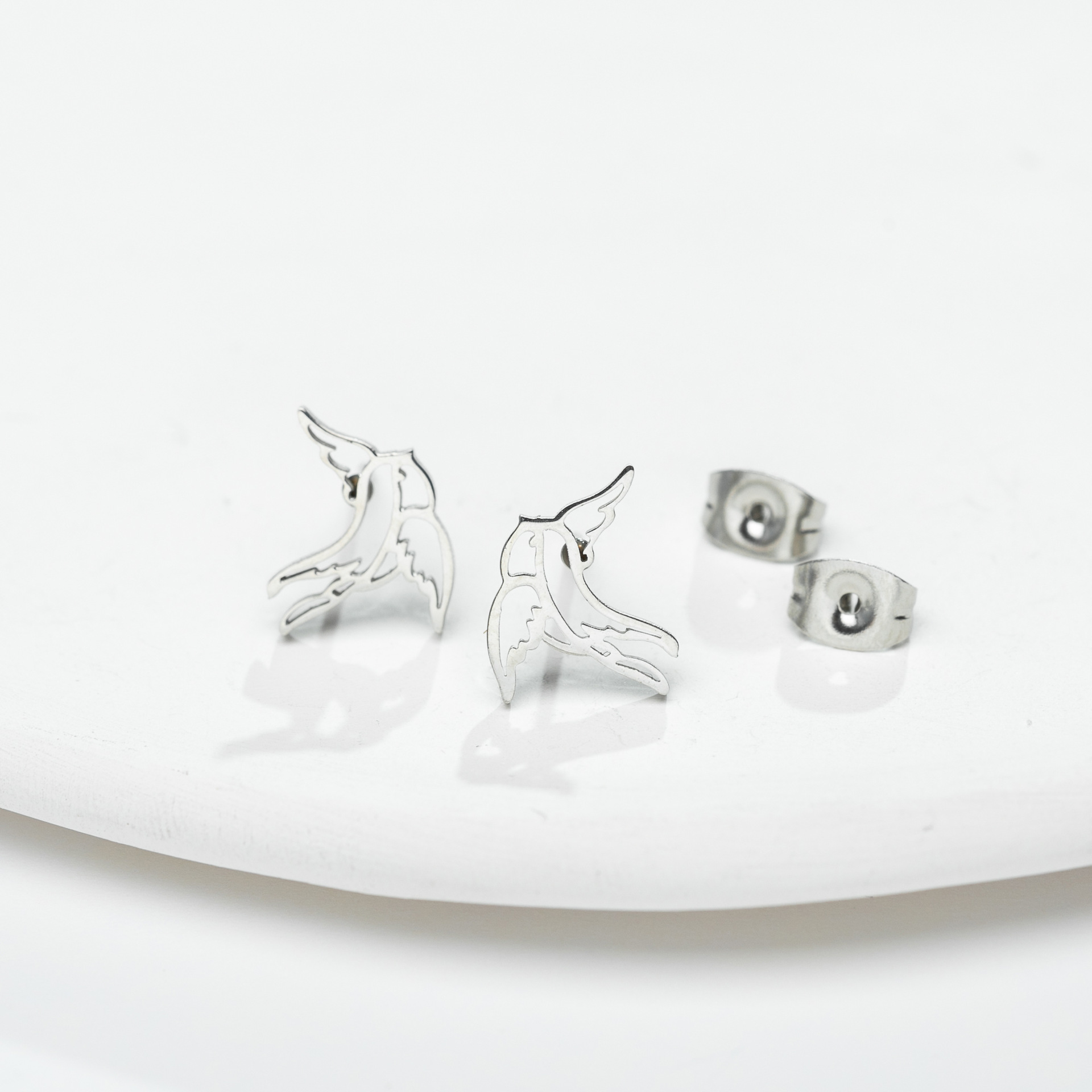 Bird Titanium Steel Ear Studs Plating No Inlaid Stainless Steel Earrings