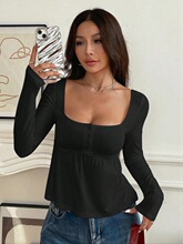 B 96826 Elegant Square Neck Shirt Ůʿ���� �羳ŷ������ѷ��
