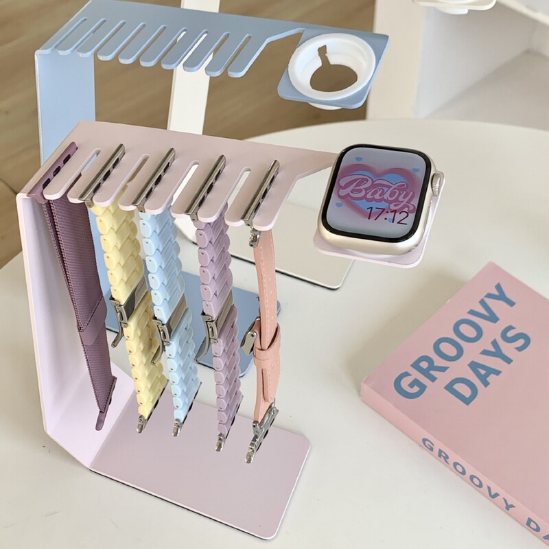 Macaroon stainless steel bracket storage strap base suitable for Apple Watch iwatch charging stand ornaments