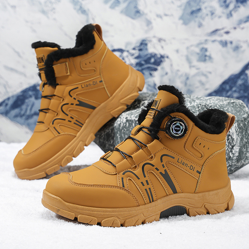 冬季加绒保暖高帮马丁靴潮流户外雪地靴韩版百搭男靴跨境大码棉鞋