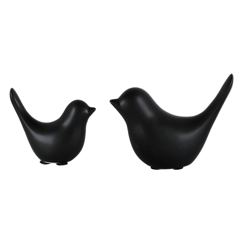 Moderno minimalista nórdico minimalista negro cerámica pájaro decoración abstracta decoración suave casa modelo decoración de la habitación al por mayor