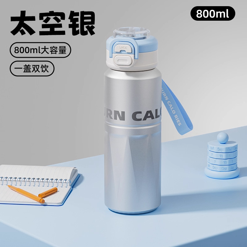 大容量保温杯吸管水杯女生高颜值学生上学便携一盖双饮杯保温水杯|undefined