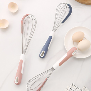 Multifunctional Nordic Egg Beater with Silicone Scraper Stainless Steel Cream Scraper Blender Kitchen Baking Tool
