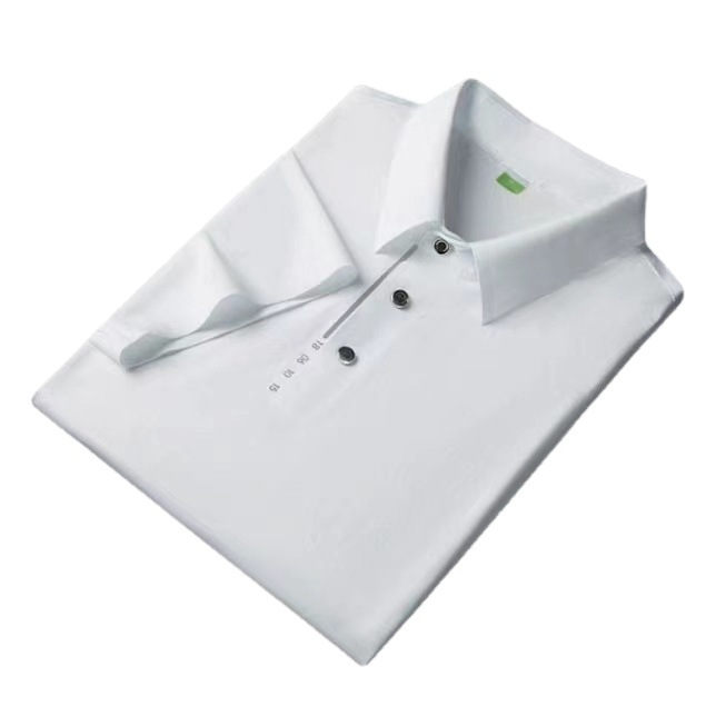 2024 verano delgado hielo sin marcas prensado polo hombre manga corta suelta negocio casual camiseta con solapa al por mayor